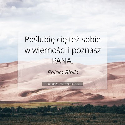 Ozeasza 2:20 POLUBG Obraz Wersetu Biblijnego