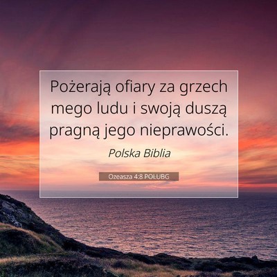 Ozeasza 4:8 POLUBG Obraz Wersetu Biblijnego