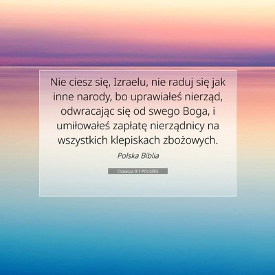 Ozeasza 9:1 POLUBG Obraz Wersetu Biblijnego