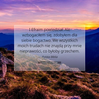Ozeasza 12:8 Werset Biblijny Wyjaśniony