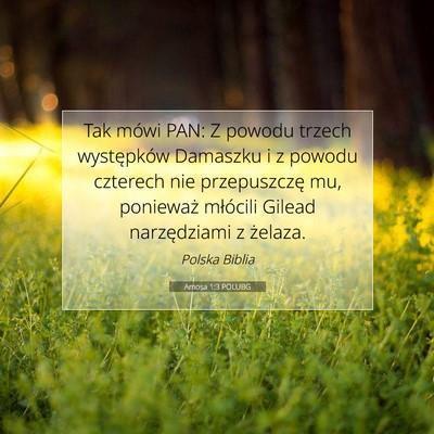 Amosa 1:3 POLUBG Obraz Wersetu Biblijnego