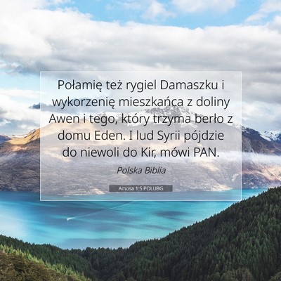 Amosa 1:5 POLUBG Obraz Wersetu Biblijnego