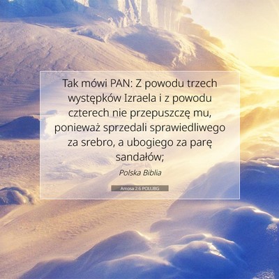 Amosa 2:6 POLUBG Obraz Wersetu Biblijnego