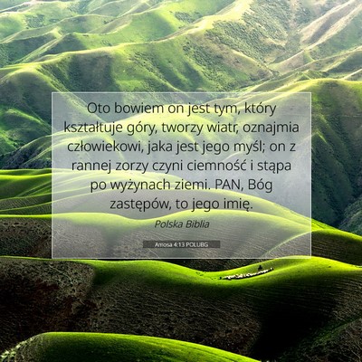 Amosa 4:13 POLUBG Obraz Wersetu Biblijnego