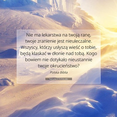 Nahuma 3:19 POLUBG Obraz Wersetu Biblijnego