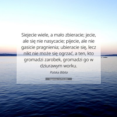 Aggeusza 1:6 POLUBG Obraz Wersetu Biblijnego
