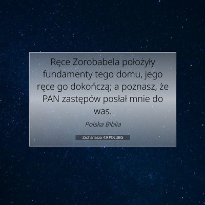 Zachariasza 4:9 POLUBG Obraz Wersetu Biblijnego