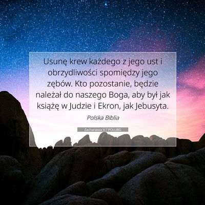 Zachariasza 9:7 POLUBG Obraz Wersetu Biblijnego