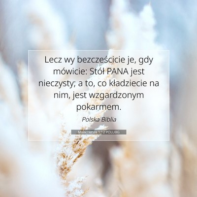 Malachiasza 1:12 POLUBG Obraz Wersetu Biblijnego