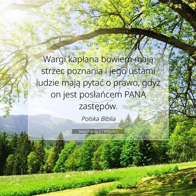 Malachiasza 2:7 POLUBG Obraz Wersetu Biblijnego