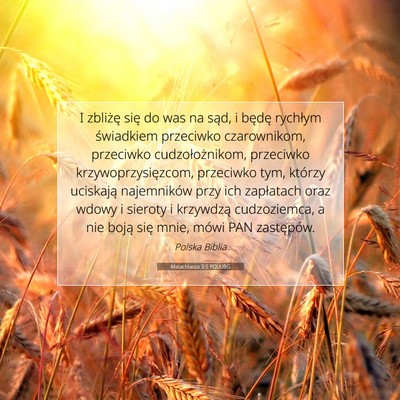 Malachiasza 3:5 POLUBG Obraz Wersetu Biblijnego
