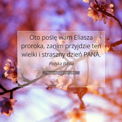 Malachiasza 4:5 POLUBG Obraz Wersetu Biblijnego