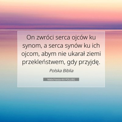 Malachiasza 4:6 POLUBG Obraz Wersetu Biblijnego