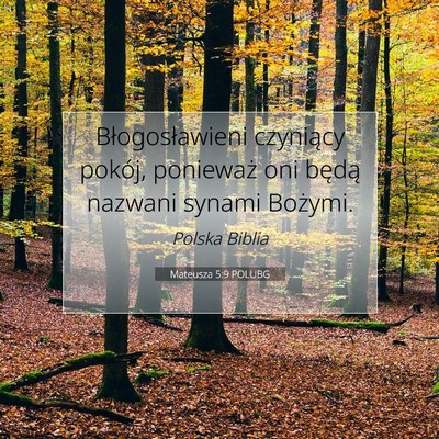 Mateusza 5:9 POLUBG Obraz Wersetu Biblijnego