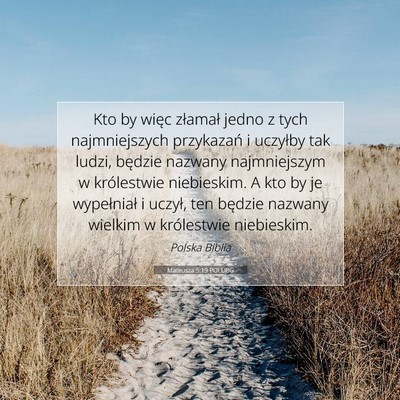Mateusza 5:19 POLUBG Obraz Wersetu Biblijnego