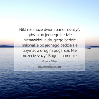 Mateusza 6:24 POLUBG Obraz Wersetu Biblijnego