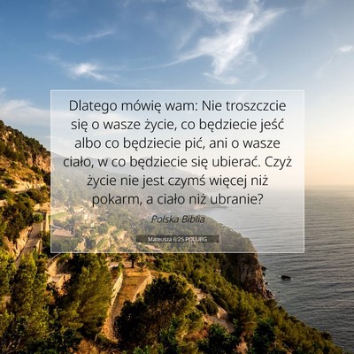 Mateusza 6:25 POLUBG Obraz Wersetu Biblijnego