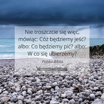 Mateusza 6:31 POLUBG Obraz Wersetu Biblijnego