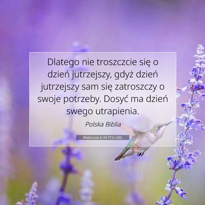 Mateusza 6:34 POLUBG Obraz Wersetu Biblijnego