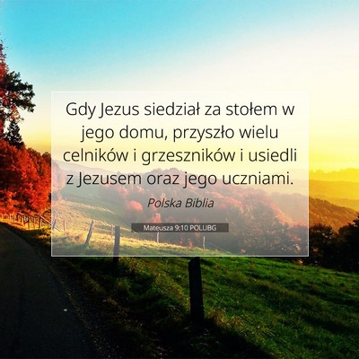 Mateusza 9:10 POLUBG Obraz Wersetu Biblijnego