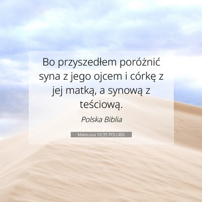 Mateusza 10:35 POLUBG Obraz Wersetu Biblijnego
