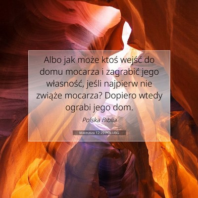 Mateusza 12:29 POLUBG Obraz Wersetu Biblijnego