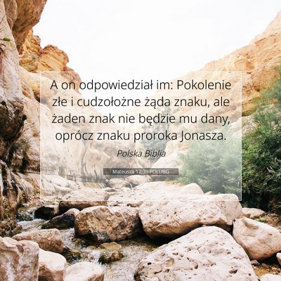 Mateusza 12:39 POLUBG Obraz Wersetu Biblijnego