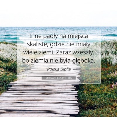 Mateusza 13:5 POLUBG Obraz Wersetu Biblijnego