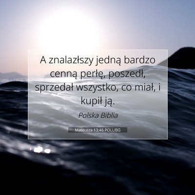 Mateusza 13:46 POLUBG Obraz Wersetu Biblijnego