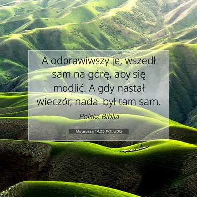 Mateusza 14:23 POLUBG Obraz Wersetu Biblijnego