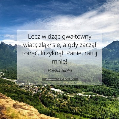 Mateusza 14:30 POLUBG Obraz Wersetu Biblijnego