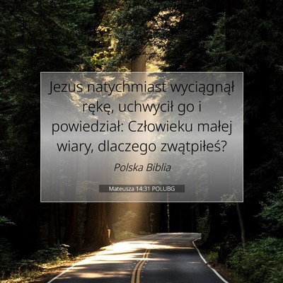 Mateusza 14:31 POLUBG Obraz Wersetu Biblijnego