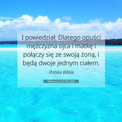 Mateusza 19:5 POLUBG Obraz Wersetu Biblijnego