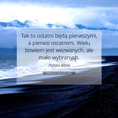 Mateusza 20:16 POLUBG Obraz Wersetu Biblijnego