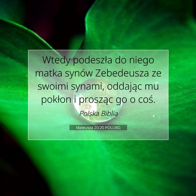 Mateusza 20:20 POLUBG Obraz Wersetu Biblijnego