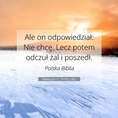 Mateusza 21:29 POLUBG Obraz Wersetu Biblijnego