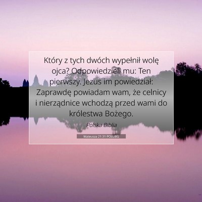 Mateusza 21:31 POLUBG Obraz Wersetu Biblijnego