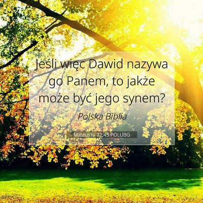 Mateusza 22:45 POLUBG Obraz Wersetu Biblijnego