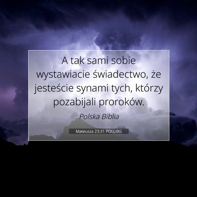 Mateusza 23:31 POLUBG Obraz Wersetu Biblijnego