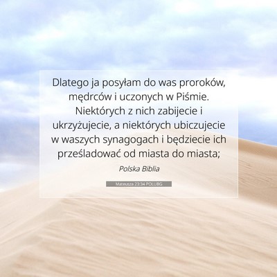 Mateusza 23:34 POLUBG Obraz Wersetu Biblijnego