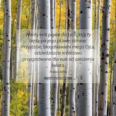 Mateusza 25:34 POLUBG Obraz Wersetu Biblijnego