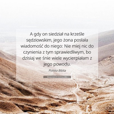 Mateusza 27:19 POLUBG Obraz Wersetu Biblijnego