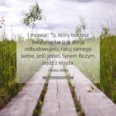 Mateusza 27:40 POLUBG Obraz Wersetu Biblijnego