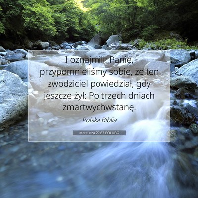 Mateusza 27:63 POLUBG Obraz Wersetu Biblijnego