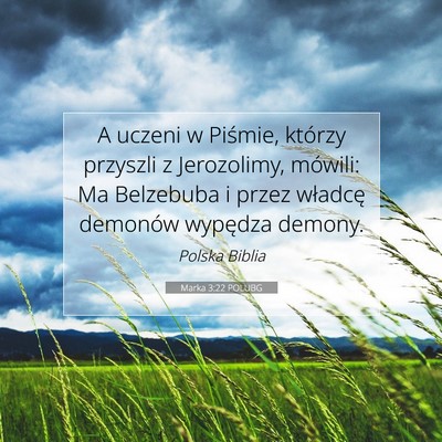 Marka 3:22 POLUBG Obraz Wersetu Biblijnego