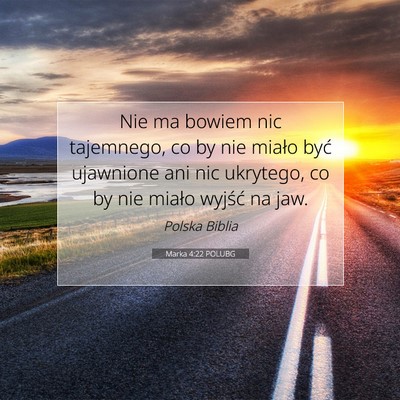 Marka 4:22 POLUBG Obraz Wersetu Biblijnego