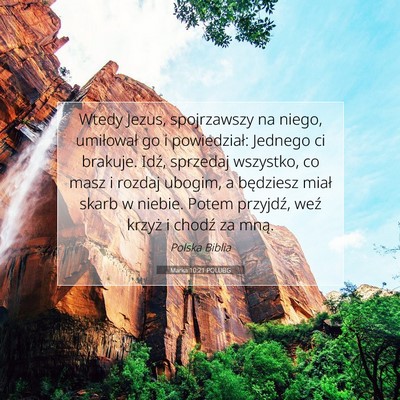 Marka 10:21 Werset Biblijny Wyjaśniony
