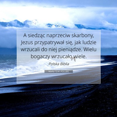 Marka 12:41 POLUBG Obraz Wersetu Biblijnego