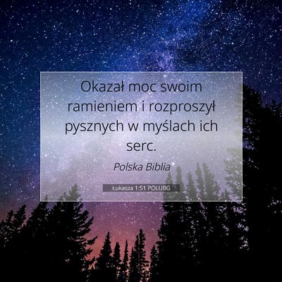 Łukasza 1:51 POLUBG Obraz Wersetu Biblijnego