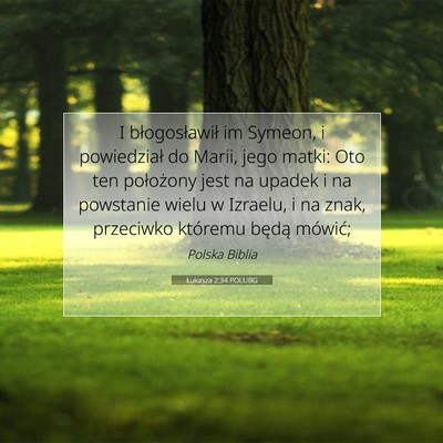 Łukasza 2:34 POLUBG Obraz Wersetu Biblijnego
